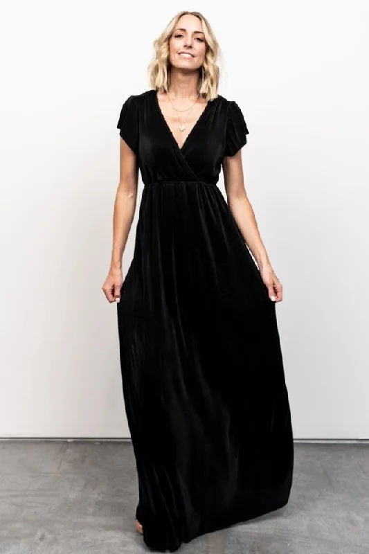 Cool Prices Athena Pleated Maxi Dress | Black