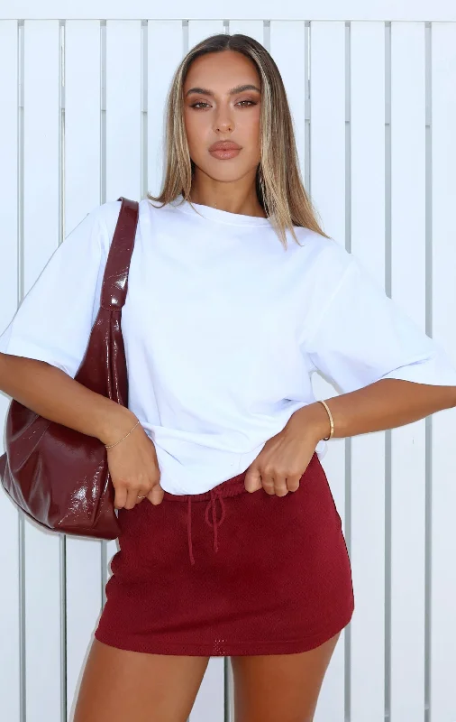 Sporty Streetwear Just Be Honest Mini Skirt Burgundy