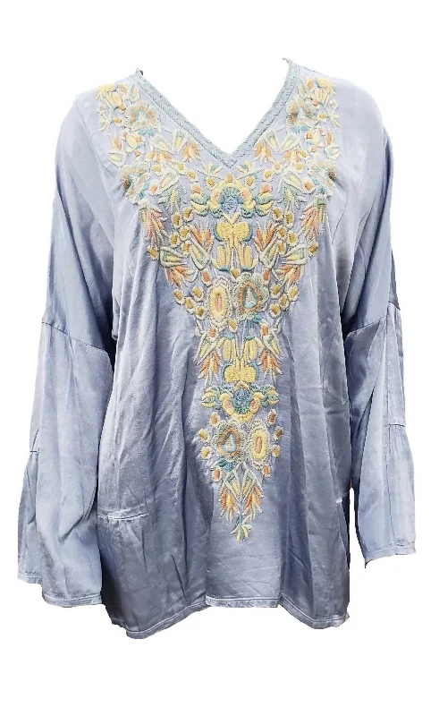 Exclusive Sale Women's Birdy Satin Blouse In Denim