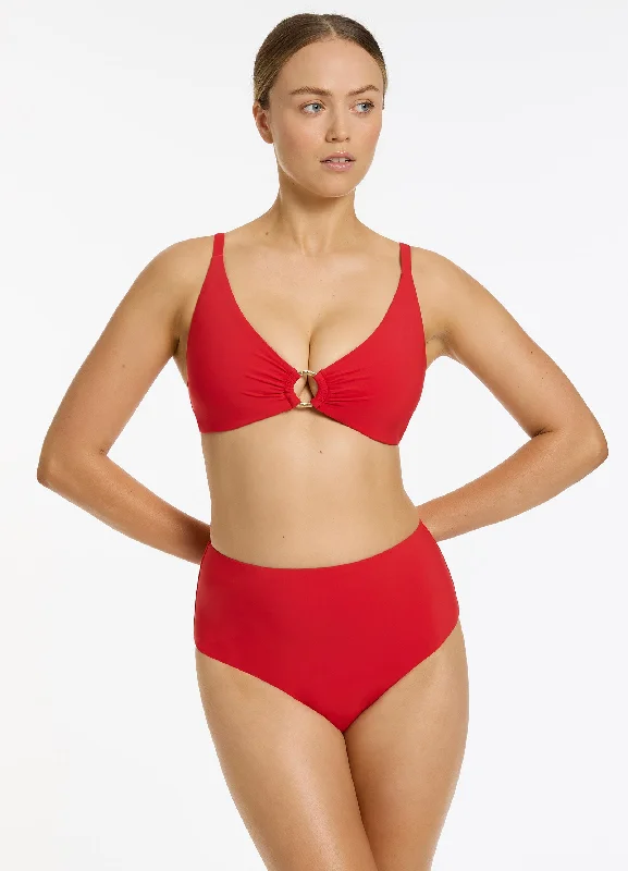 Limited Time Offers Jetset Trim C-D Triangle Bikini Top - Rosso