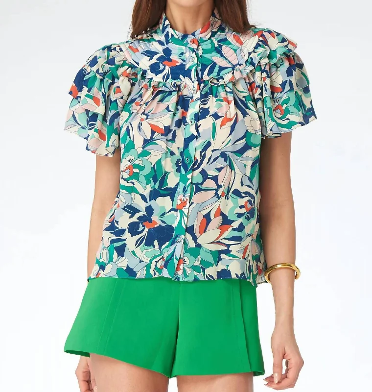 Hot Styles Dray Blouse In Magnolia