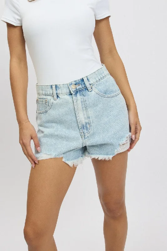 Unleash Your Trend Driven Style Denim Relaxed Shorts HIgh Rise