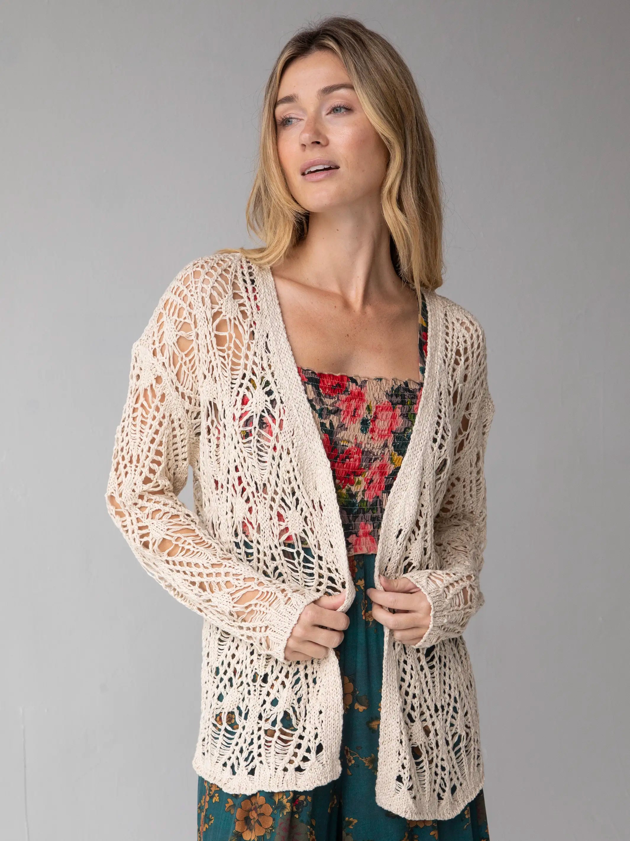 Edgy Fashion Abigail Cardigan - Cream