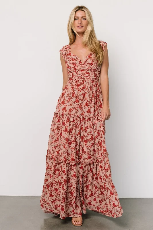 Limited Time Offers Martina Maxi Dress | Blush + Red