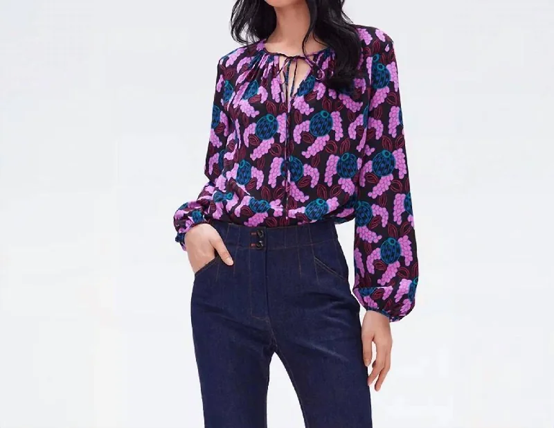 Vibrant Styles Freddie Blouse In Autumn Berries