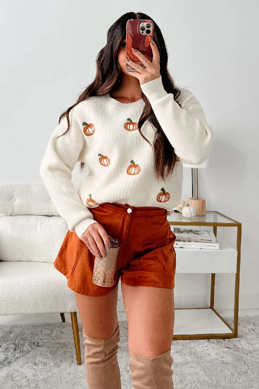 Elevate Your Wardrobe It's Pumpkin Season Pumpkin Sweater (Cream)