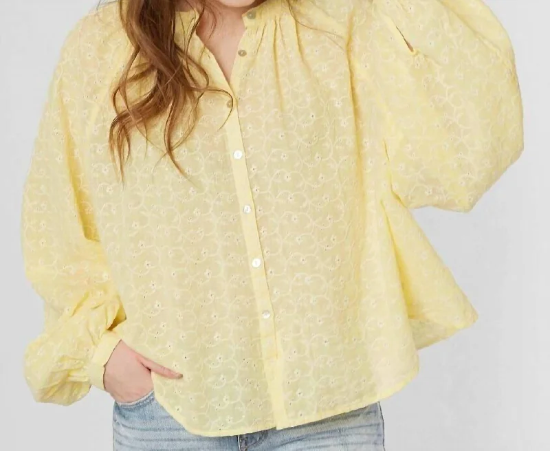 Popular Collection Down From The Clouds Blouse In Yellow