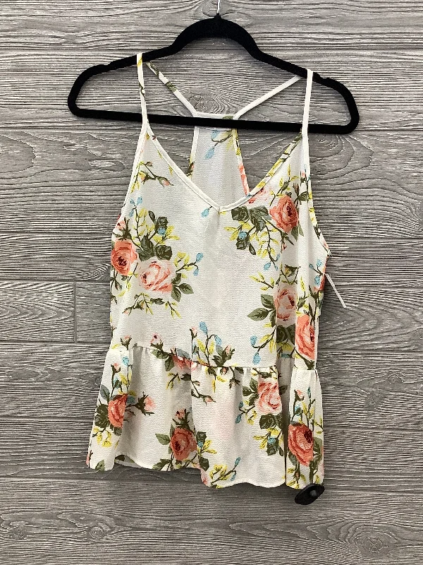 Top Sleeveless By Shein In Floral Print, Size: S