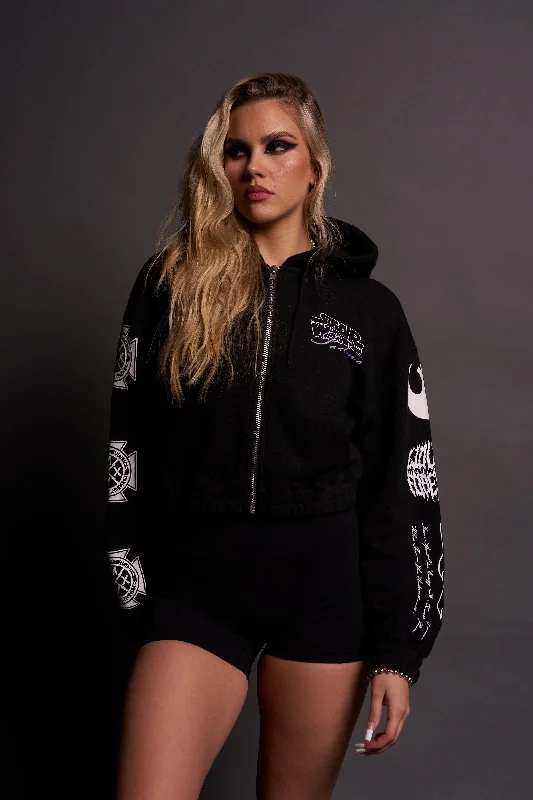 Fashion Forward Style The Power Of The Dark Side Padme "Chambers" (Cropped) Zip Hoodie in Black