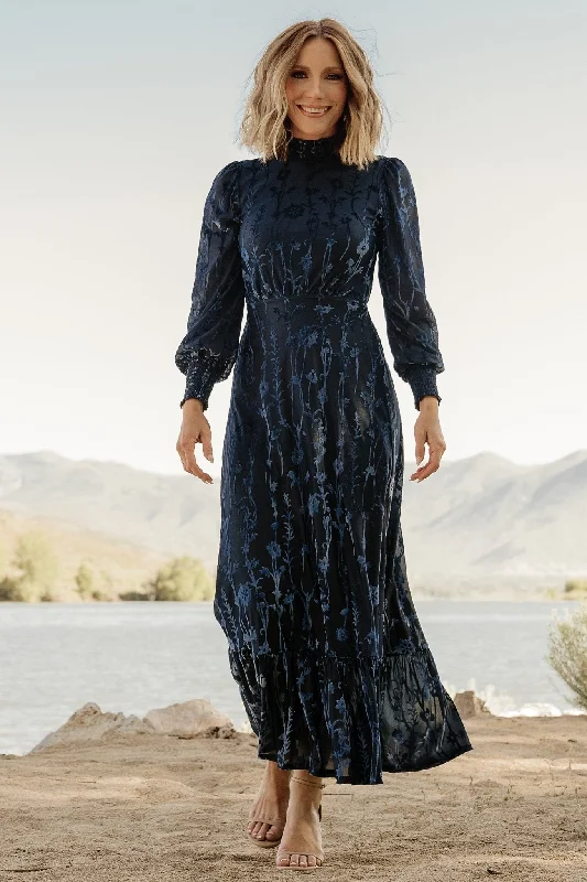 Elevate Your Wardrobe Penelope Velvet Maxi Dress | Midnight Blue