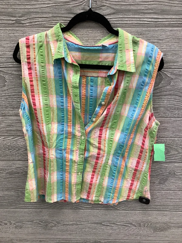 Top Sleeveless By Izod In Multi-colored, Size: Xl