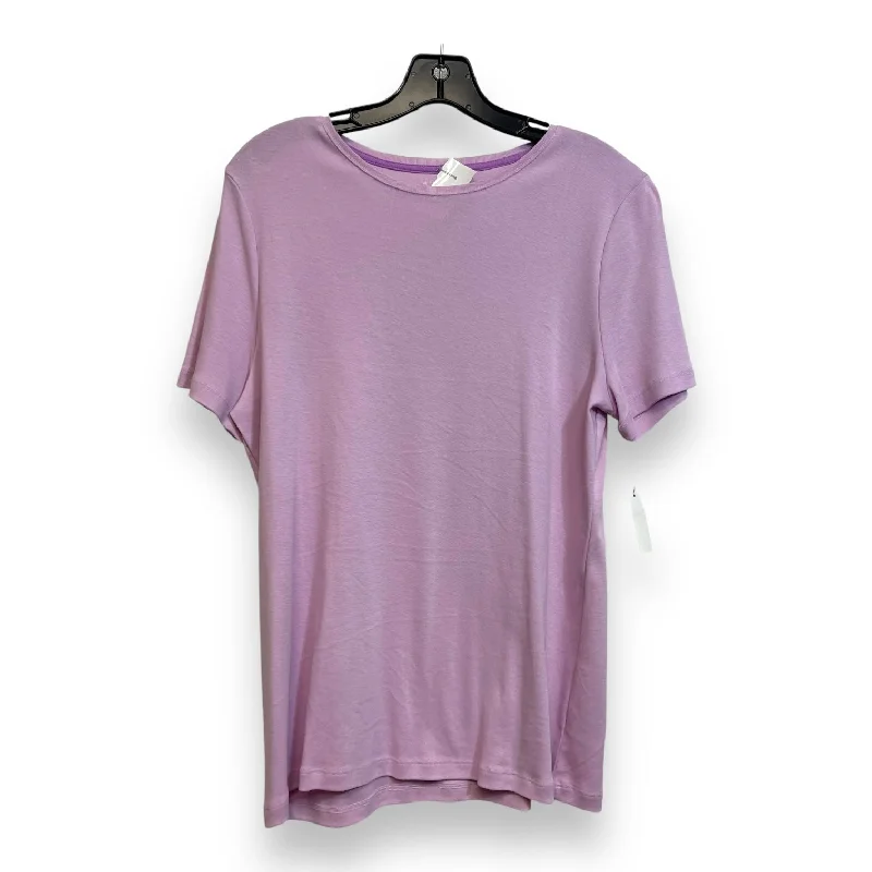 Luxe Women's Fashion Top Short Sleeve Basic By Talbots O In Lilac, Size: L