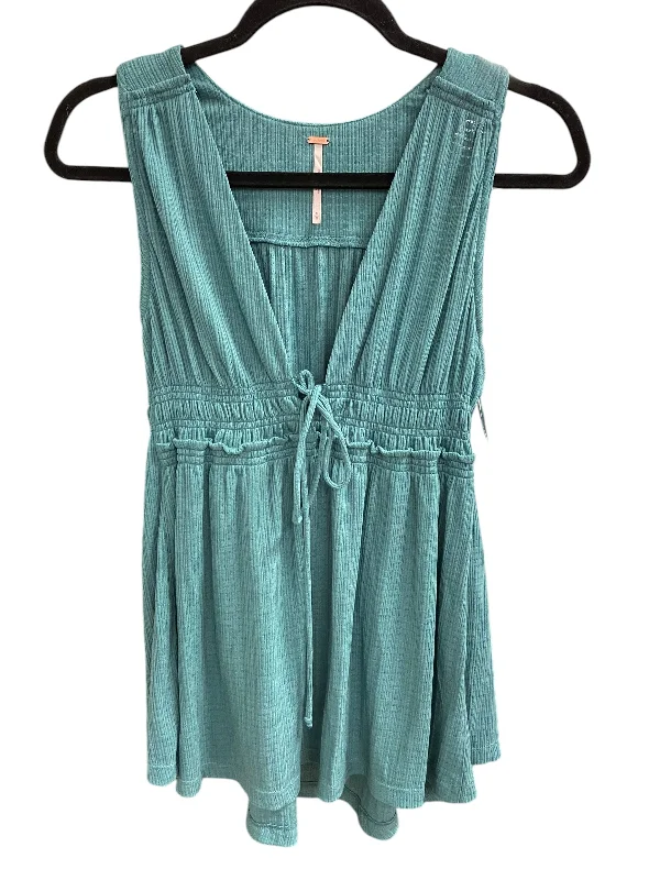 Top Sleeveless By Free People In Teal, Size: M