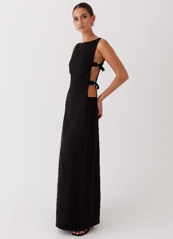 Romantic Date - Night Ensemble Cherish You Buckle Maxi Dress - Shadow