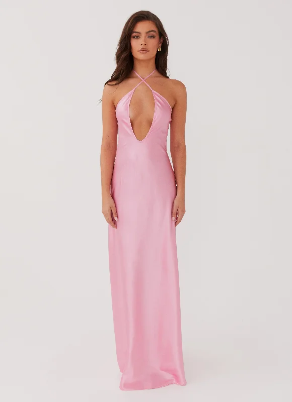 Big Savings On Minimalist Office Styles Noir Symphony Maxi Dress - Pink