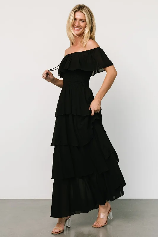 Clearance Event Carina Off Shoulder Maxi Dress | Black