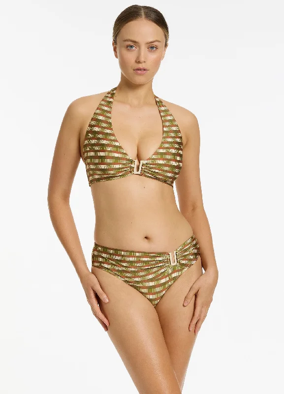 Season Offer Sorella Geo D-DD Halter Bikini Top - Moss