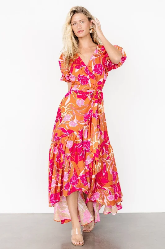 Wardrobe Refresh Lori Maxi Dress | Orange + Pink Floral