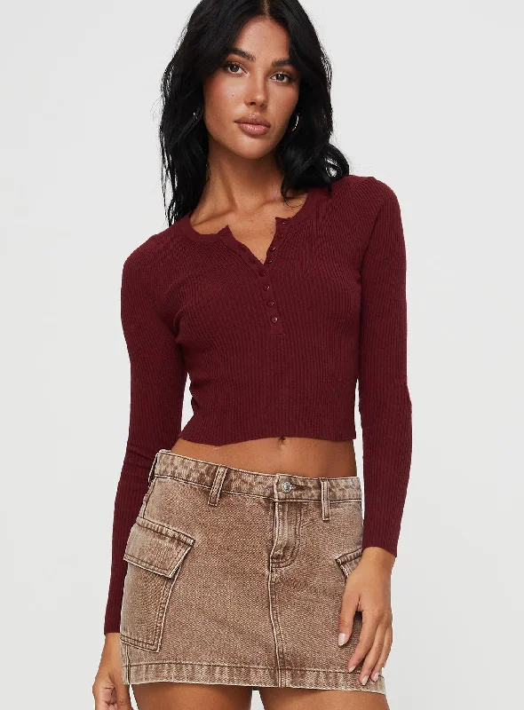 Elegant Style Unwritten Love Top Burgundy