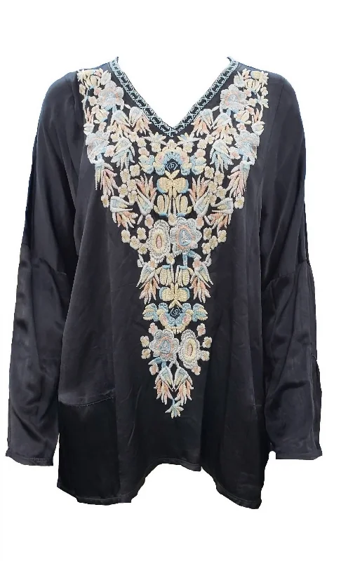 Must-Have Styles Women's Birdy Satin Blouse In Black