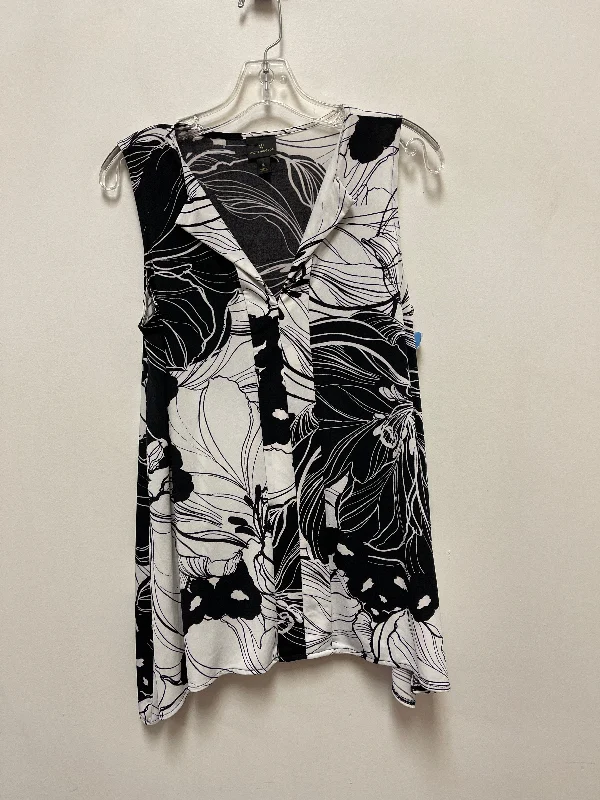 Top Sleeveless By Worthington In Black & White, Size: M