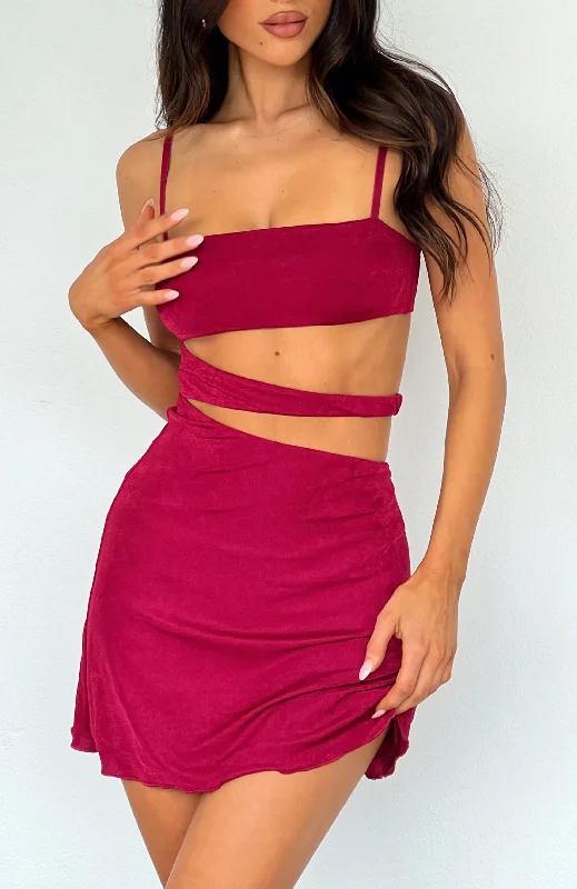 Boutique Styles Glowed Up Mini Dress Berry