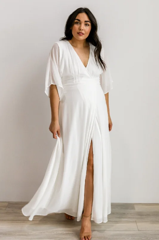 Ethnic Cultural Event Wear Lilly Wrap Maxi Dress | Off White