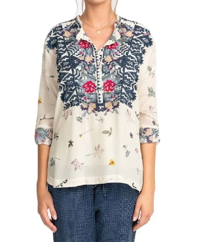 Casual Chic Clothing Nostra Silk Blouse In Multi A