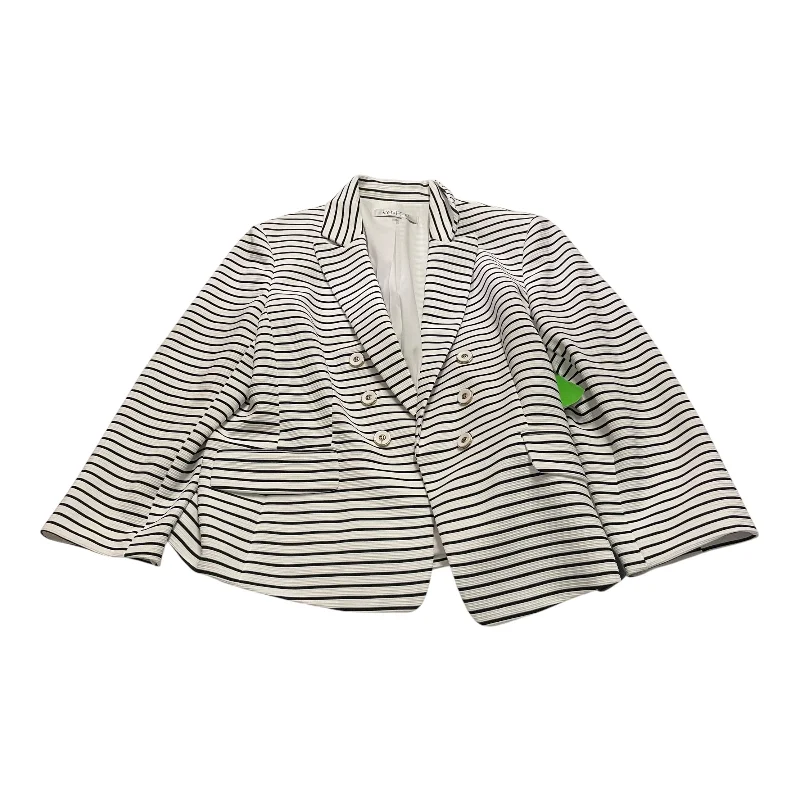 Blazer By Kasper In Striped Pattern, Size: M