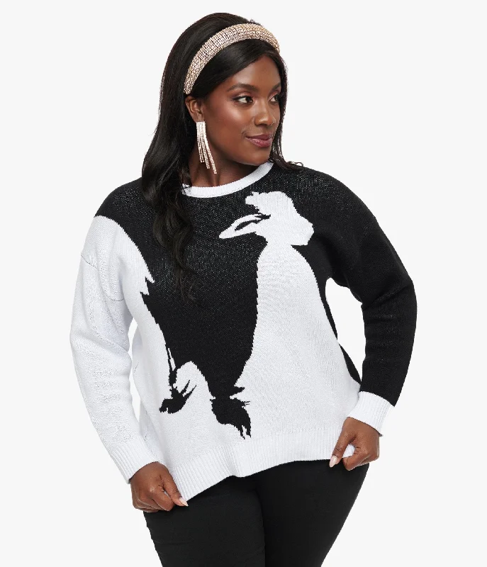 Flash Sale Event Disney Princess collection by Unique Vintage Plus Size Black & White Maleficent Aurora Sweater