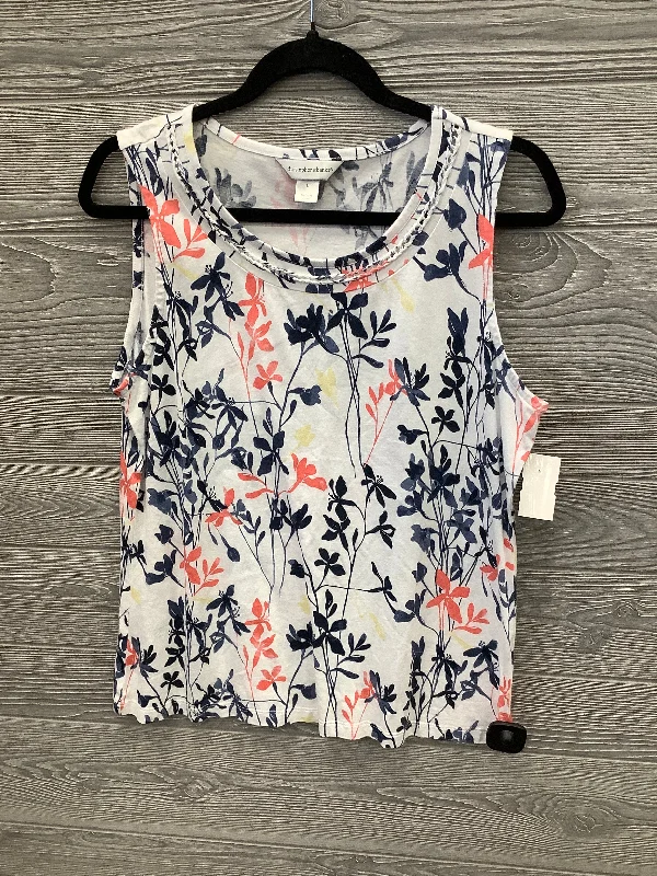 Top Sleeveless By Christopher And Banks In Floral Print, Size: L