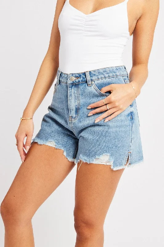 Forward Trendsetter Denim Relaxed Denim Short Mid Rise