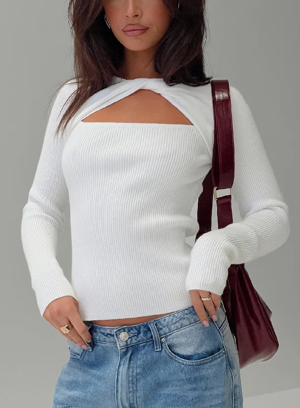 Exclusive Discount Malgit Long Sleeve Top White