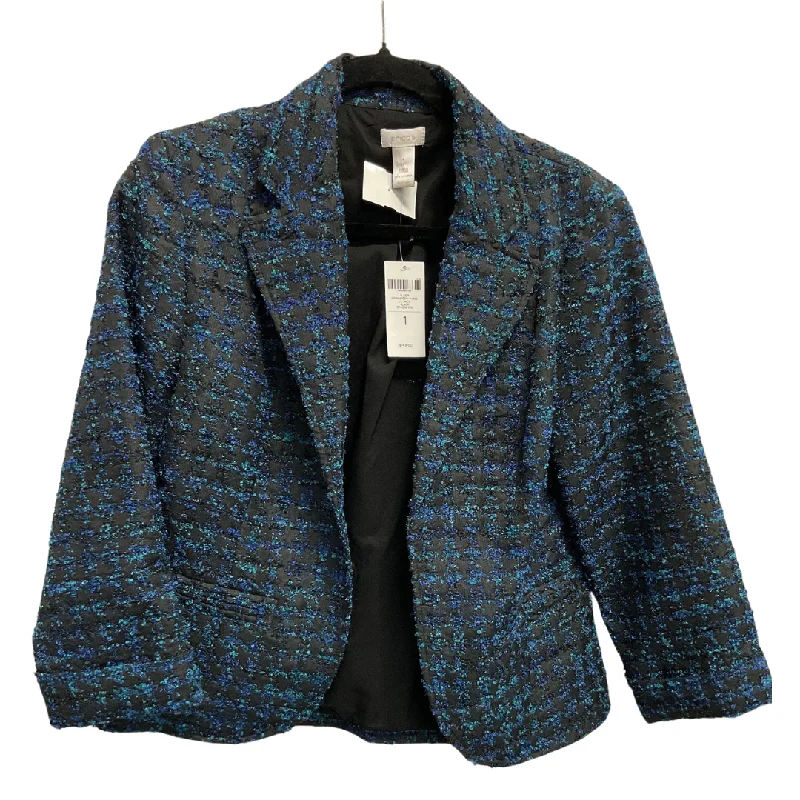 Blazer By Chicos In Blue & Green, Size: S