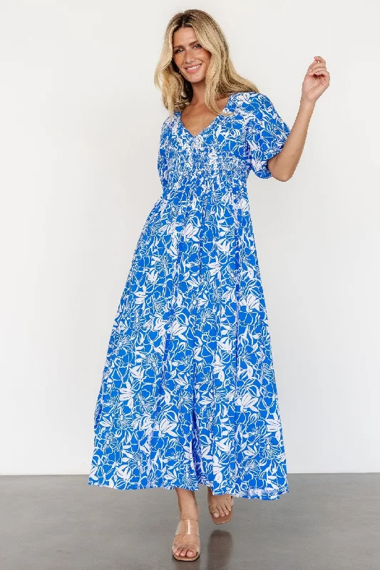 Stylish Savings Elaine Maxi Dress | Blue + White