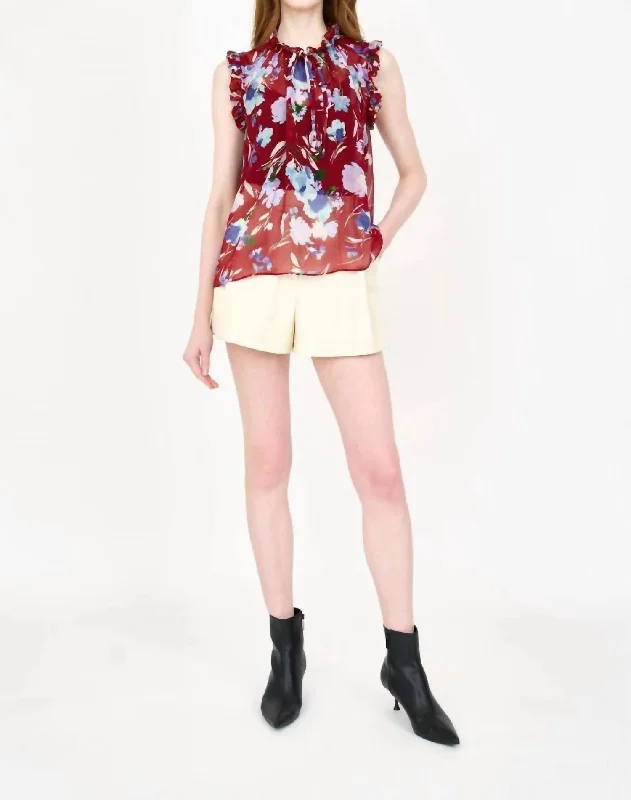 Timeless Elegance Redefined Nora Floral Ruffle Blouse