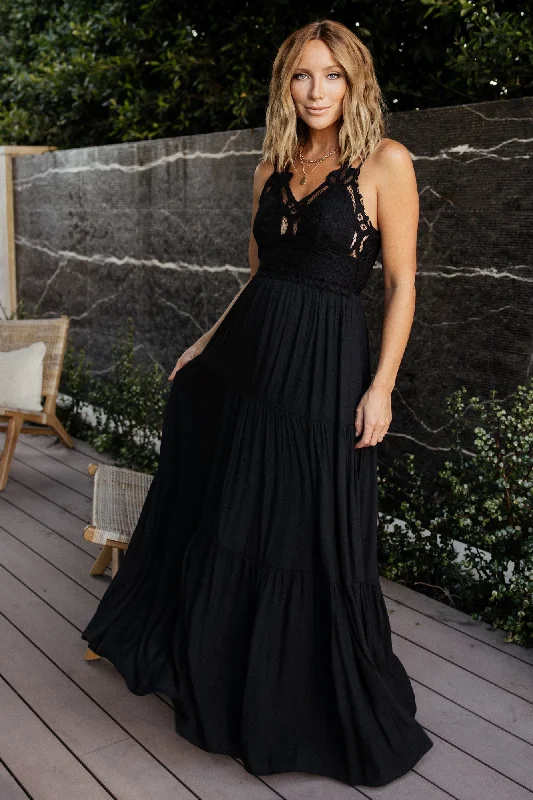 Special Offer Summerlin Lace Top Maxi Dress | Black