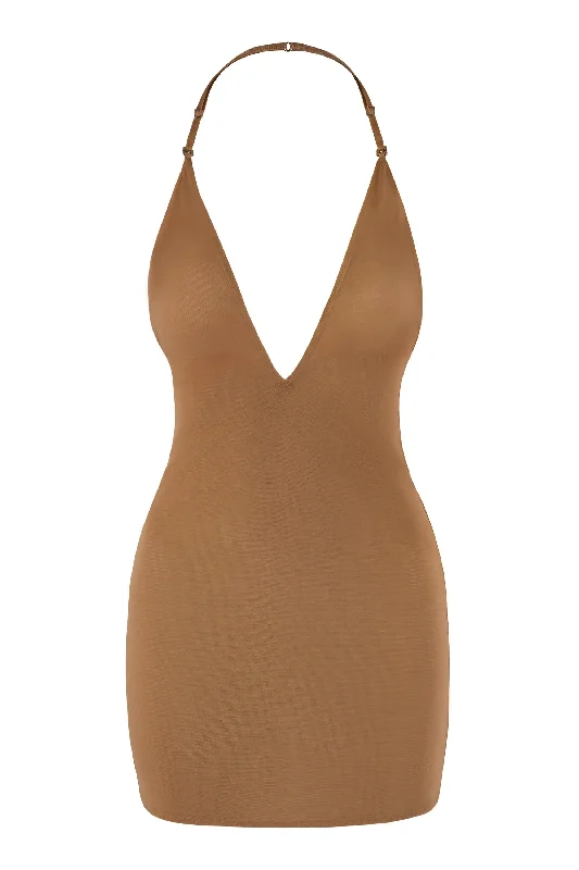 Fashion Forward, Function First Intimates Soft Mesh Multiway Mini Dress in Almond