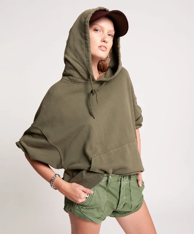 Earthy Tones LIGHTNING BOLT KHAKI BATWING HOODY