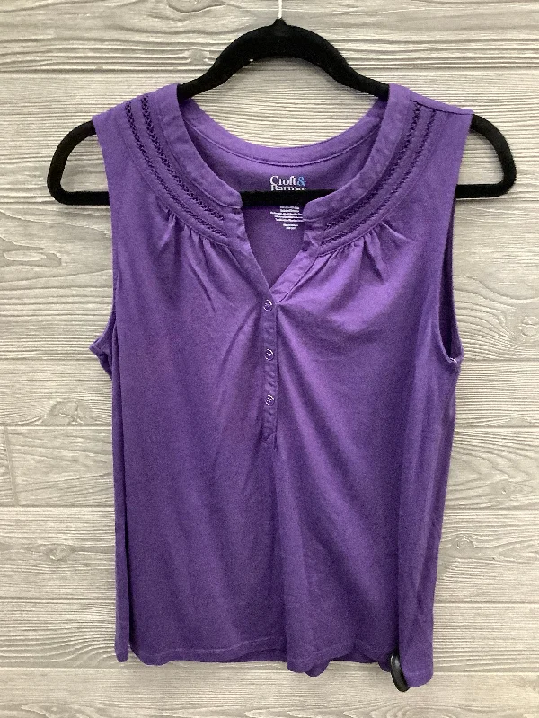 Top Sleeveless By Croft And Barrow In Purple, Size: M