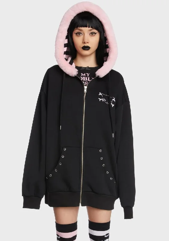 Bold Fashion Cold Apathy Zip-Up Hoodie