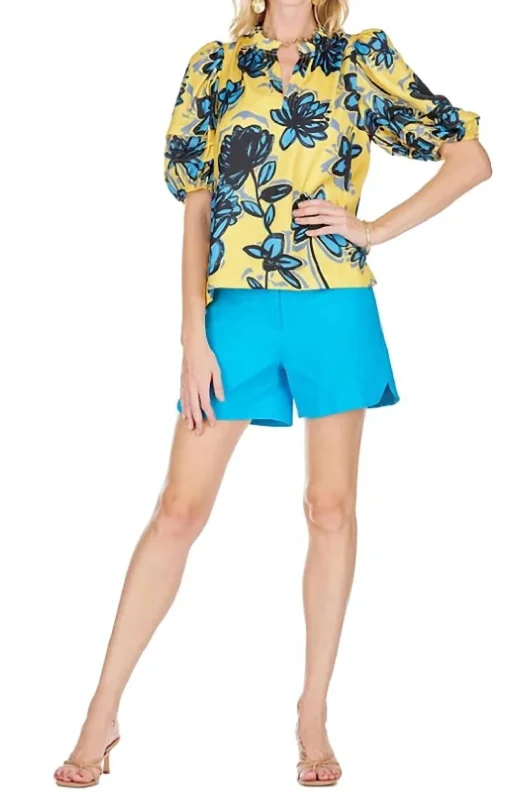 Elevate Your Wardrobe Side Round Short In Turquoise