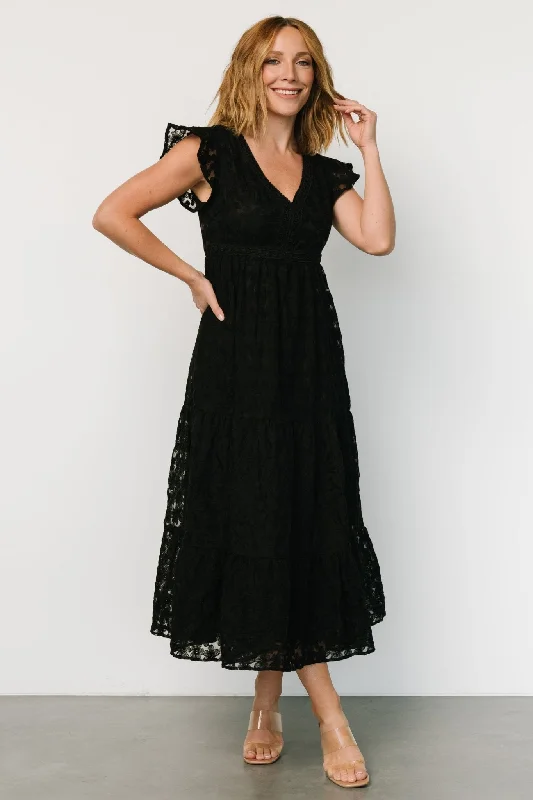 Update With Cottagecore Styles Ferrara Lace Maxi Dress | Black