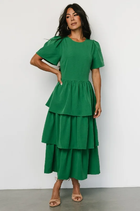 Budget Friendly Fashion Cadenza Tiered Maxi Dress | Green