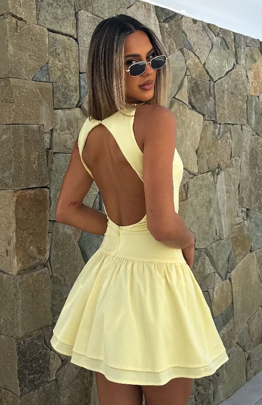 Latest Fashion Good Girl Mini Dress Lemon