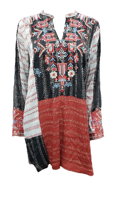 Sophisticated Outfits Women's Patchwork Satin Blouse In Multi