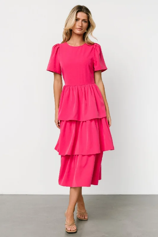 Flash Sale Fever Cadenza Tiered Maxi Dress | Deep Pink