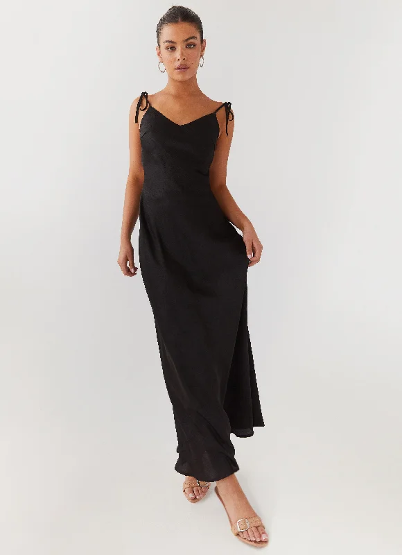 Limited Styles Desire Dream Satin Maxi Dress - Shadow