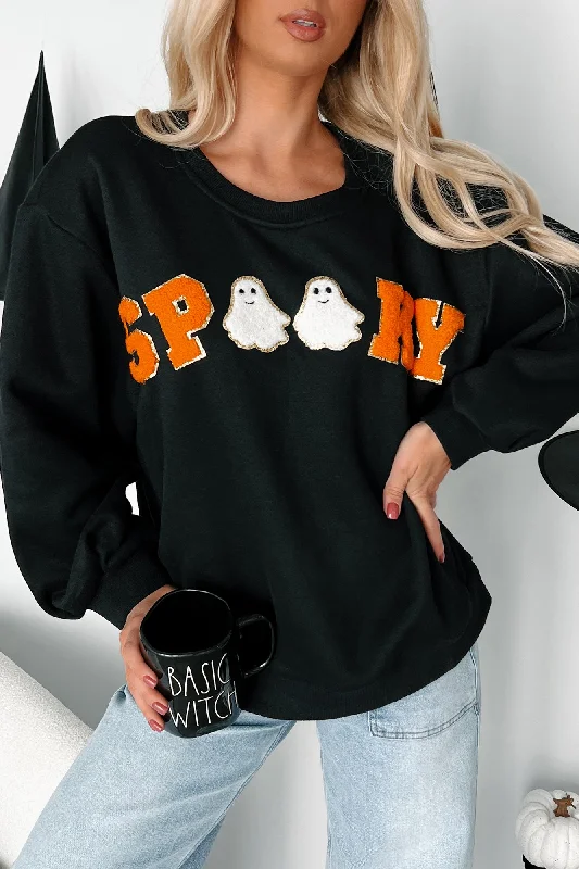 Evening Elegance Spook-tacular Friends "Spooky" Patch Sweatshirt (Black)