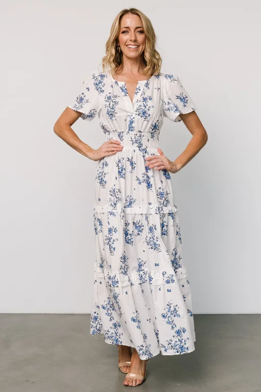 Massive Selection Sale Kiana Poplin Maxi Dress | Off White + Blue